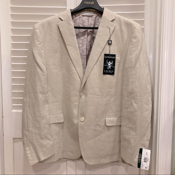 🆕 Lauren Ralph Lauren Tan Linen Sport Coat NWT